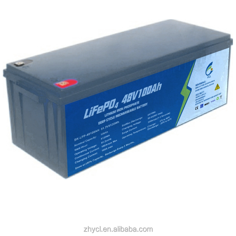 YCL 5kwh 51.2v 48v 100ah Server Rack Lifepo4 Battery Pack With Smart Bms Lithium Iron Battery For Solar System