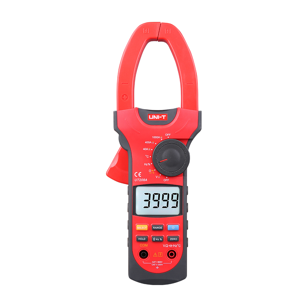 UNI-T UT208A True RMS цифровой клещи 1000A 1000 в резистор Емкость Частота Температура зажим мультиметры
