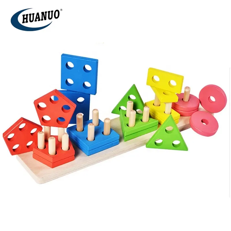 Building Blocks puzzle kids montessori toys play game baby wooden stacking toy