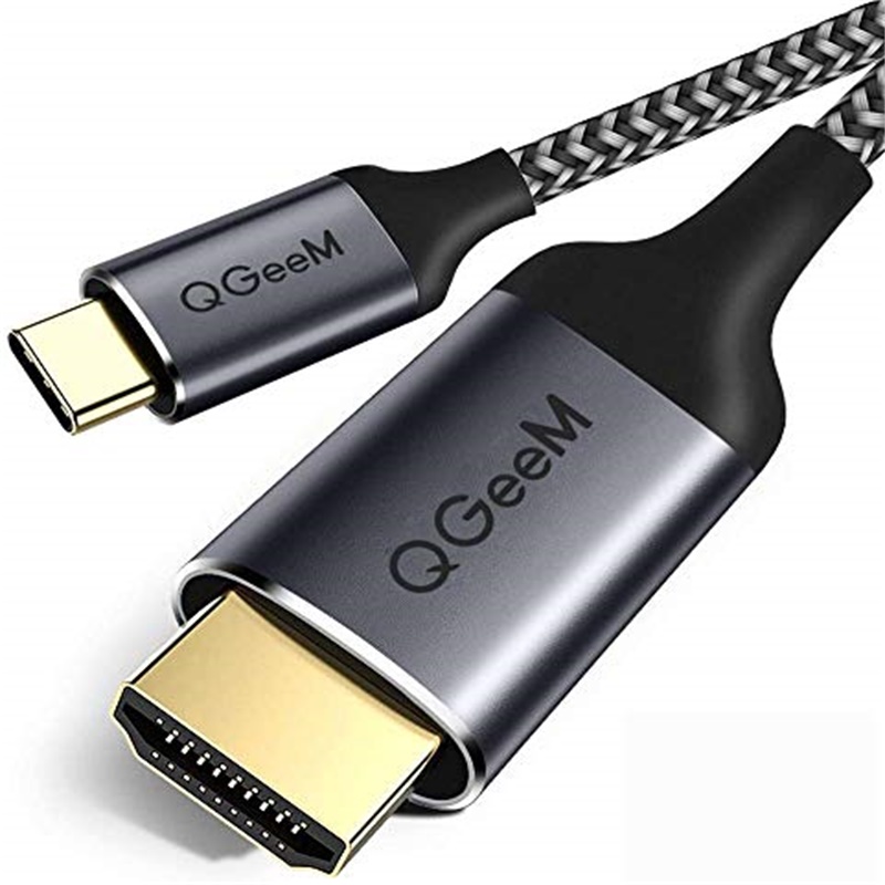 Кабель-переходник с USB C на HDMI, Кабель-адаптер QGeeM Type C на HDMI, плетеный, 4K @ 60 Гц, 3 м