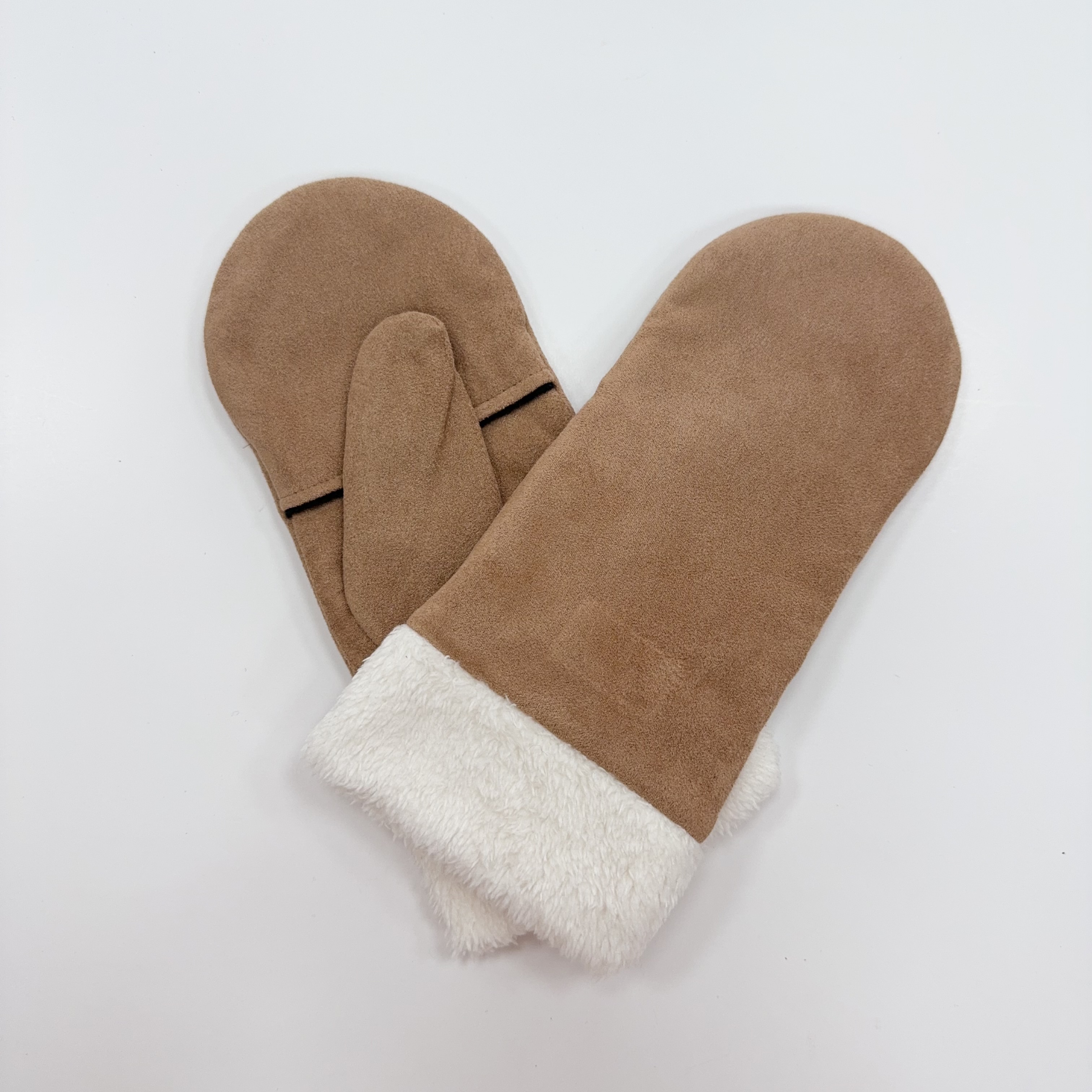 Women's Winter Sewing Can Flip Over Gloves. Women's One Finger Gloves Have Plush Lining Inside for Warmth and Lightweight