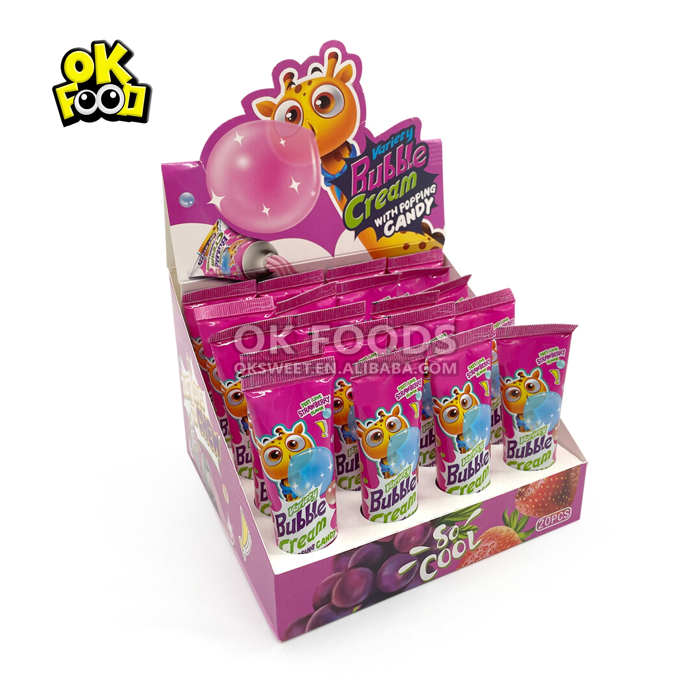 2021 High Quality Strawberry Jam Bubble Gum No.683