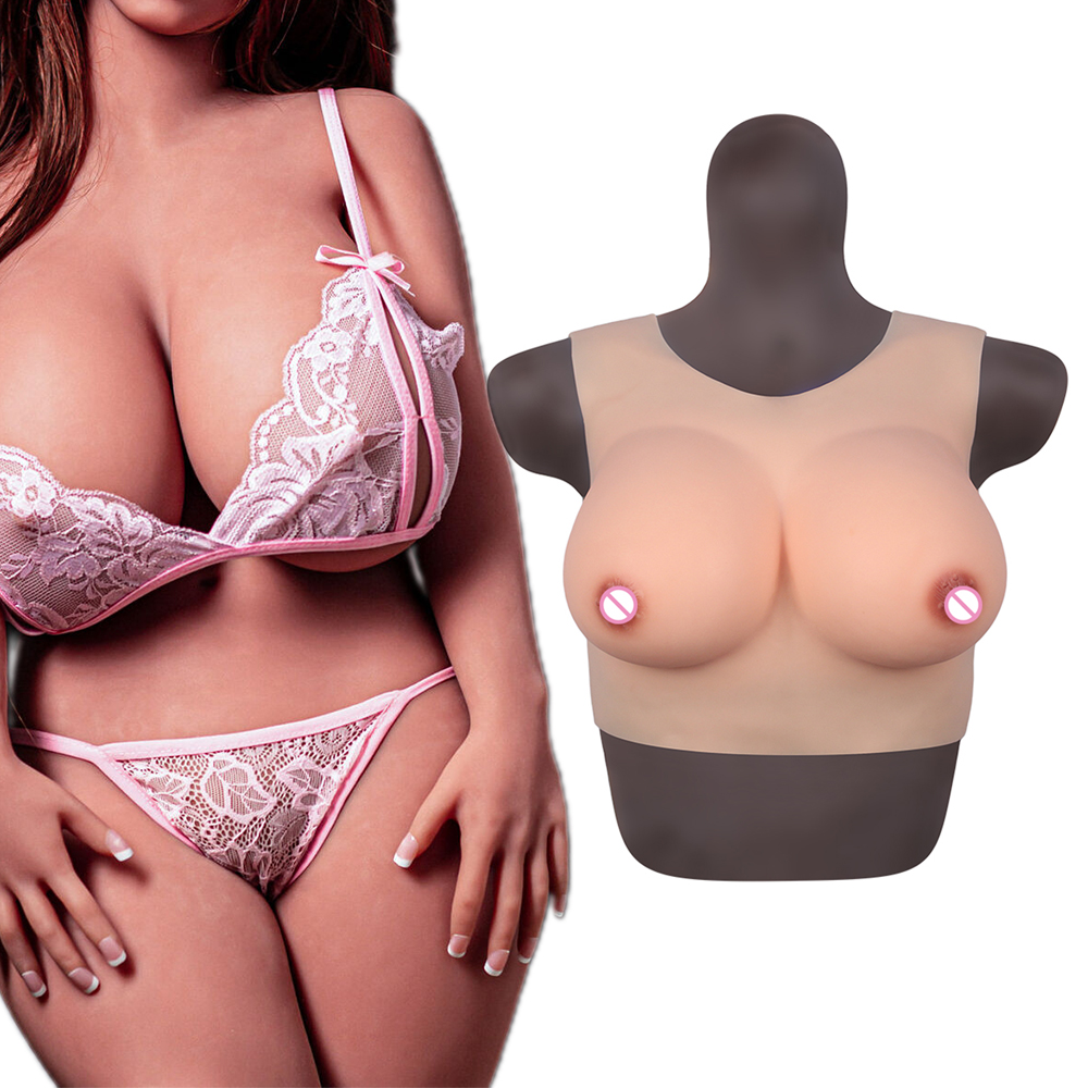 4th generation round collar short upper body silicone fake boobs breast form plate for mastectomy breast cancer
