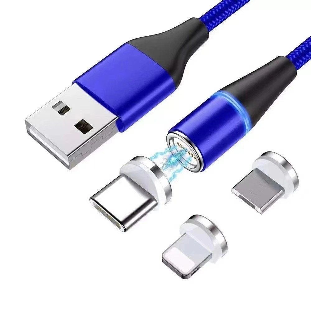 Новый 1 м 2 м 540 угол Свободный поворот Led 3 в 1 Usb Быстрый Магнитный зарядный кабель для мобильного телефона 3A 5A Быстрый зарядный кабель