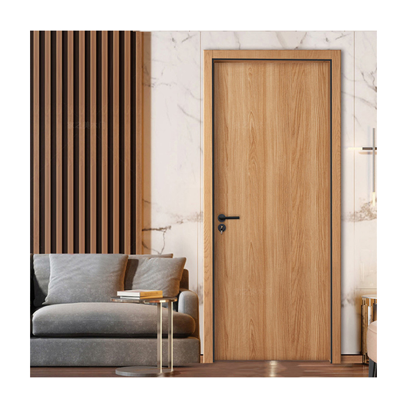 House villa room simple design 35mm thick flush oak solid wooden interior wood door
