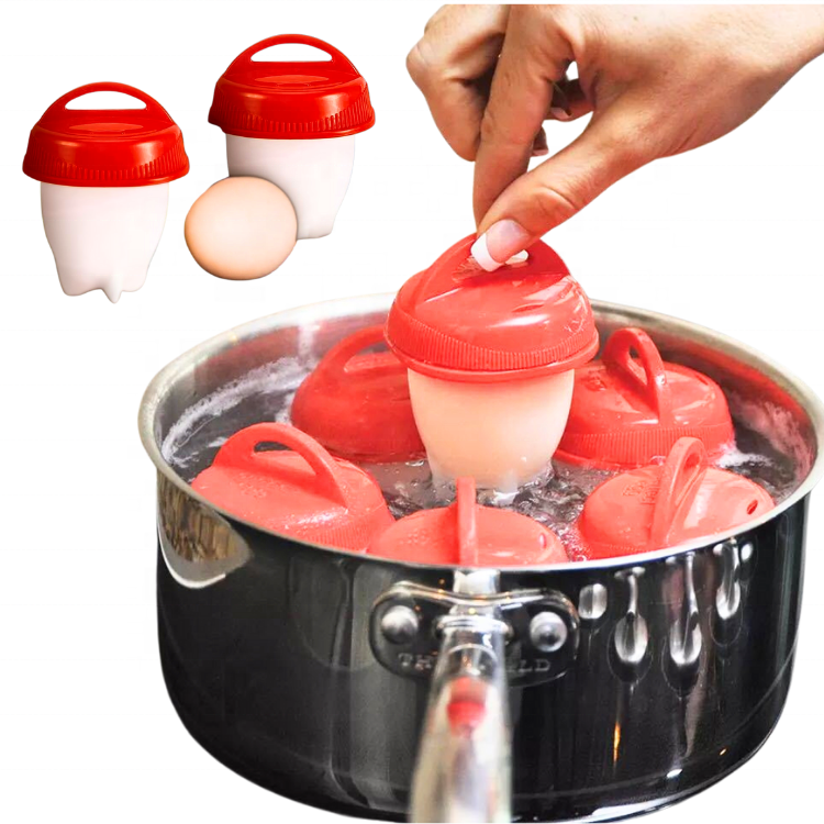 Manufacturer 6PCS Silicone Hard Boiled Eggs Box Shellless Fast Egg Nonstick Poachers Cup Egg Boiler Cooker