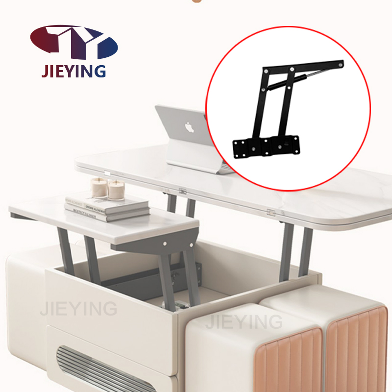 Jieying furniture hinge table lift hinge Modern Folding Table Lift Top Up Coffee Table Mechanism Hardware