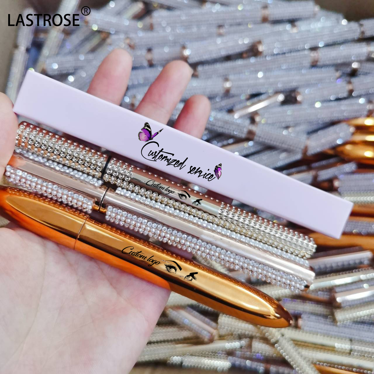 Wholesale Eyelashes Eyeliner Pencil OEM logo Adhesive Lash Glue Pen and Brown Mini Liquid Waterproof Lash Eyeliner Glue Pen