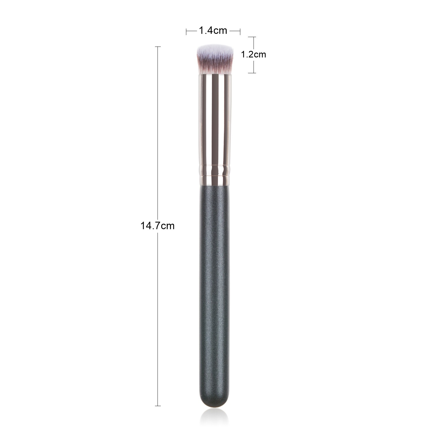 Black and silver Fiber hair vegan highlighter brush wholesale multifunctional single blending brush