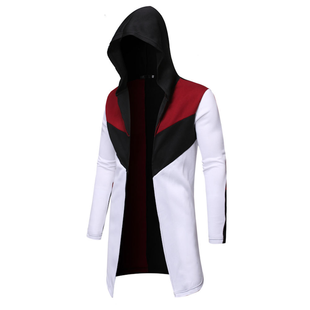 B Men's Clothing Men's sweater autumn and winter casual color matching cardigan long sleeve hooded men's f347-p40Men'sHoodies &