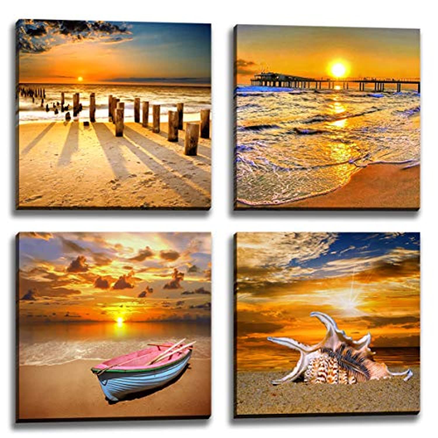 Beach Picture Wall Art Beach Poster Ocean Picture Sunset Beach Canvas Contemporary Scenery