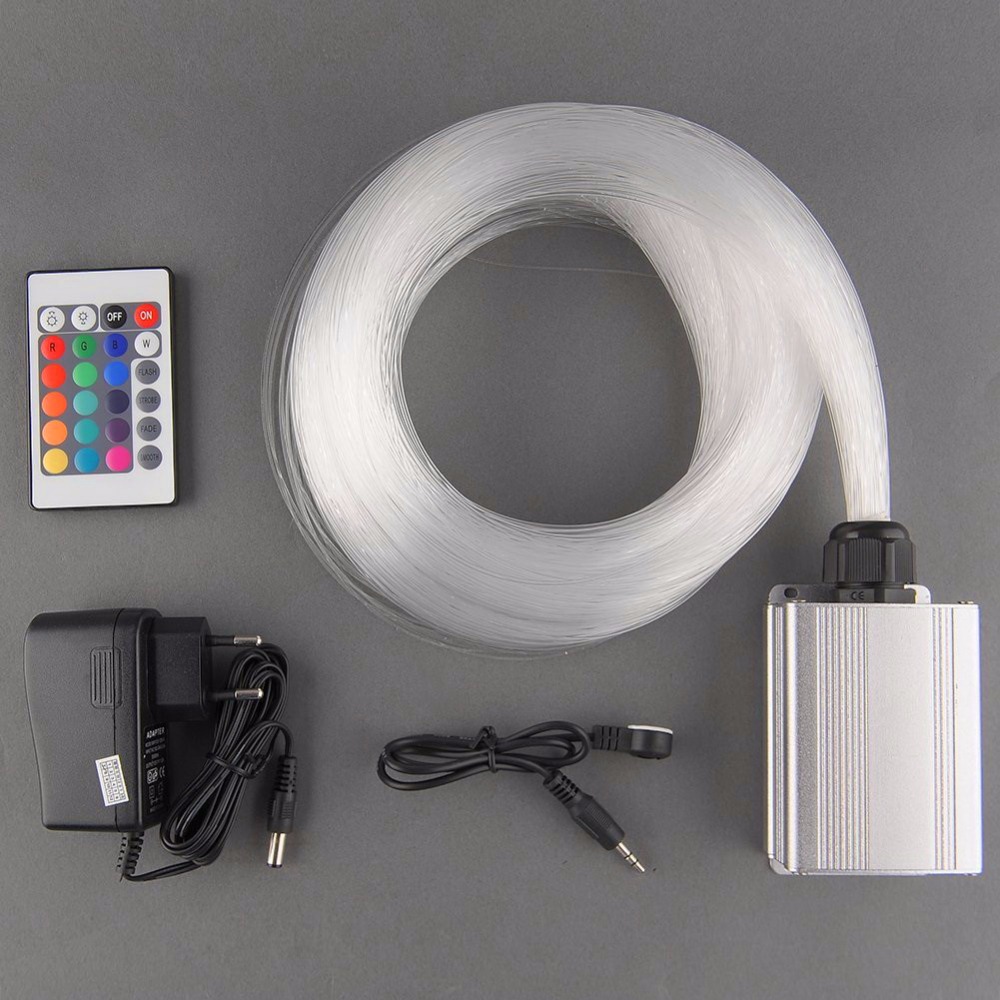 RGB colorful 16W led fiber optic light engine wtih twinkle effect 24 keys remote controller for decoration