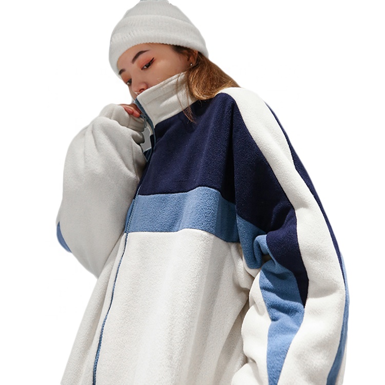 Finch Garment Custom 100% Polyester Color Block Jacket Unisex Warm High Quality Fleece Jackets