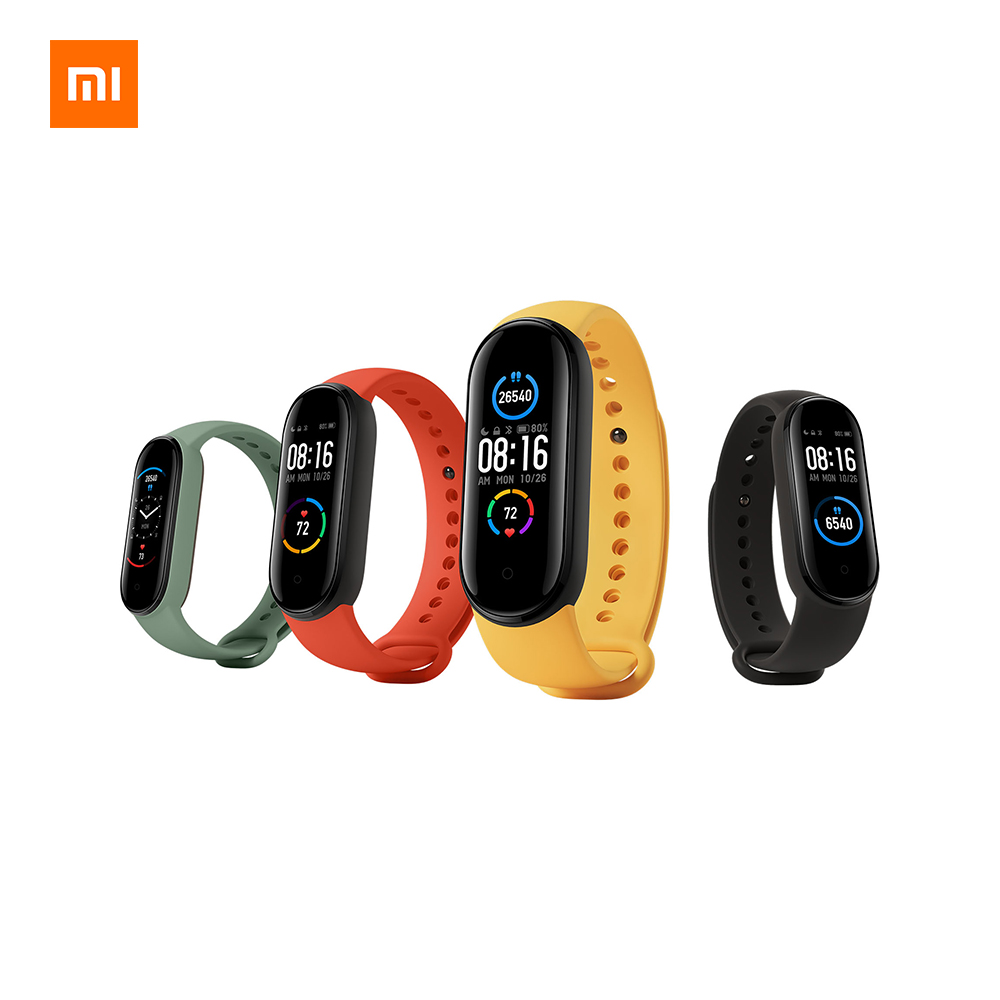 Смарт-часы Xiaomi Mi Band 5, магнитное зарядное устройство, Bluetooth 5,0, пульсометр, мониторинг сна, водонепроницаемость 5 АТМ, смарт-браслет Mi 5