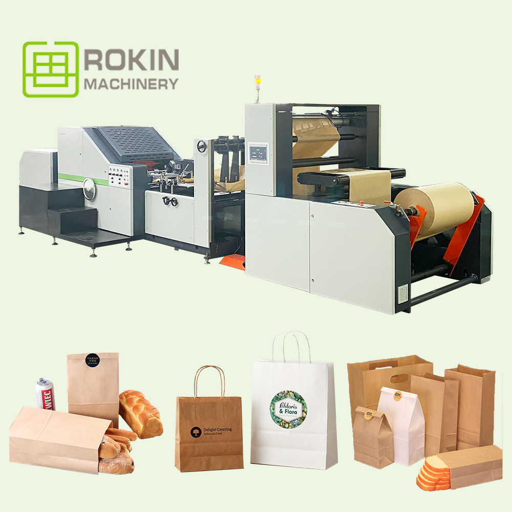 ROKIN BRAND food paper bag making machine manufacturer price paper bag making machine canada