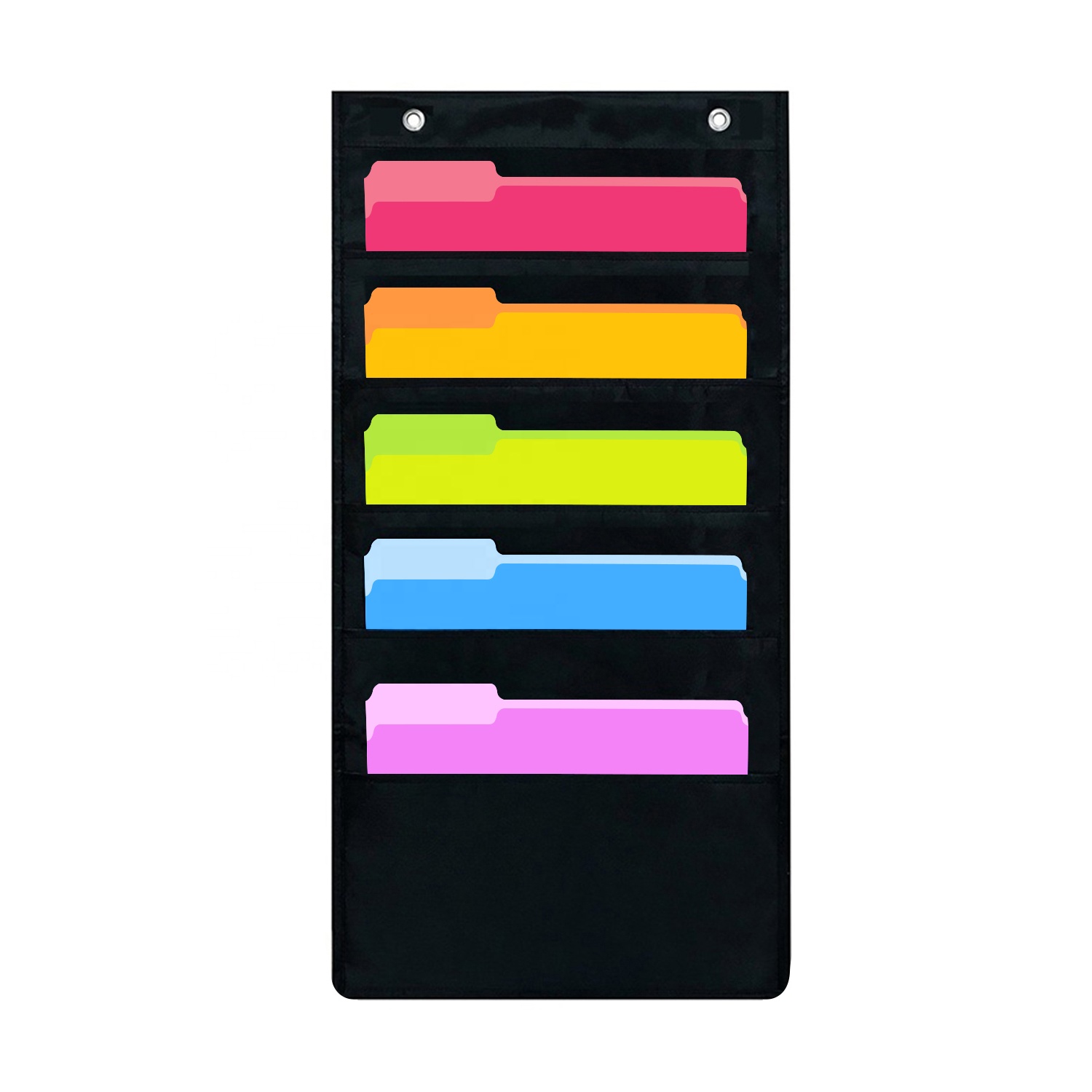 Storage Pocket Chart with 5 Pockets,2 Over Door Hangers Included,Hanging Wall File Organizer by Hippo Creation