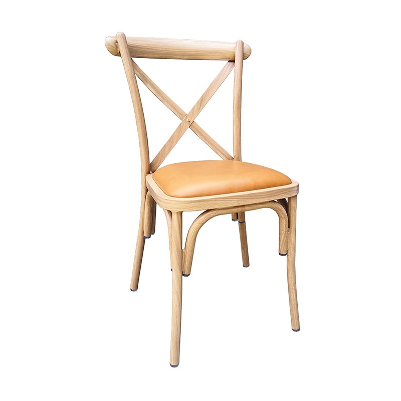 Modern Metal Wedding Banquet Furniture Retro Industrial style Cross Back Stackable Dining Chair