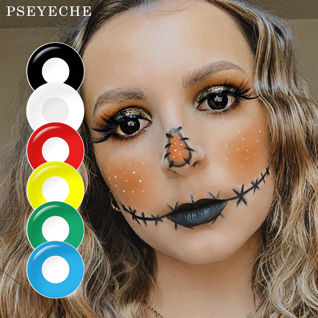 Черно-белые контактные линзы PSEYECHE для косплея