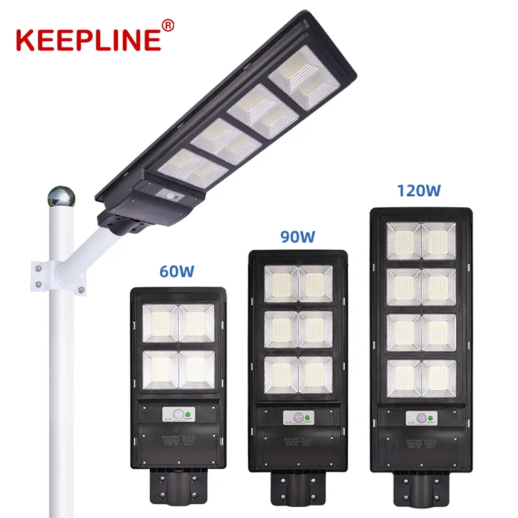 High Brightness Outdoor IP65 Sensor Control 60w 90w 120w Integrated All In One Led Solar Street Light