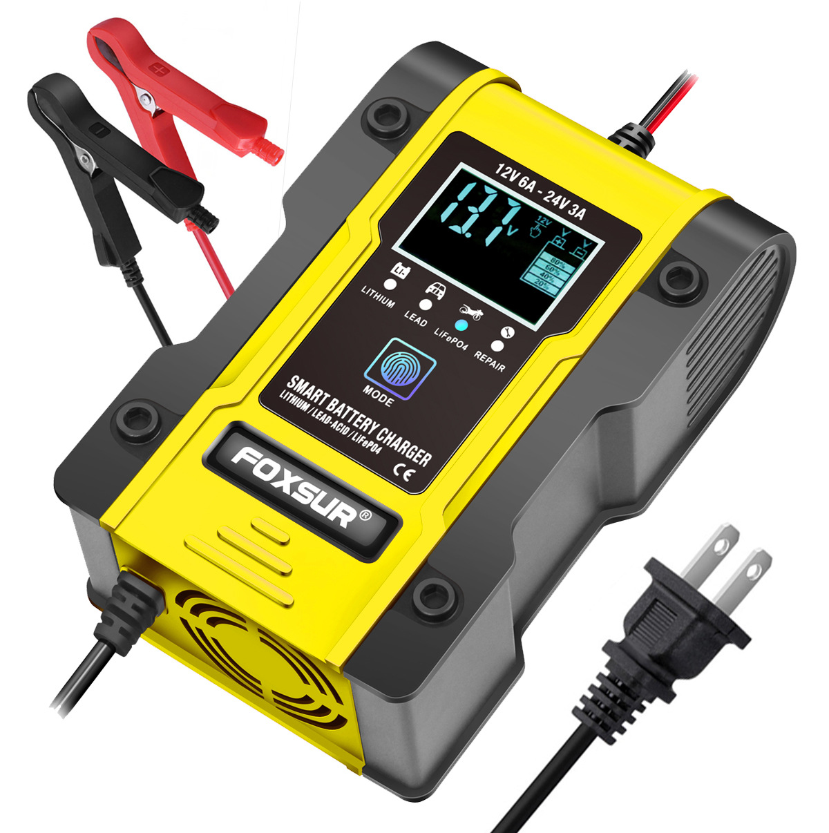 12.6V lithium battery 12V24V lead-acid battery lithium iron phosphate charger car and motorcycle battery charger