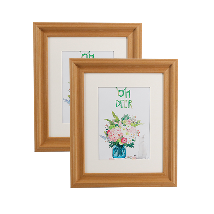 8*10 Picture Frame for Tabletop Display Wall Mount Solid Wood High Definition Glass Photo Frame Pack of 2