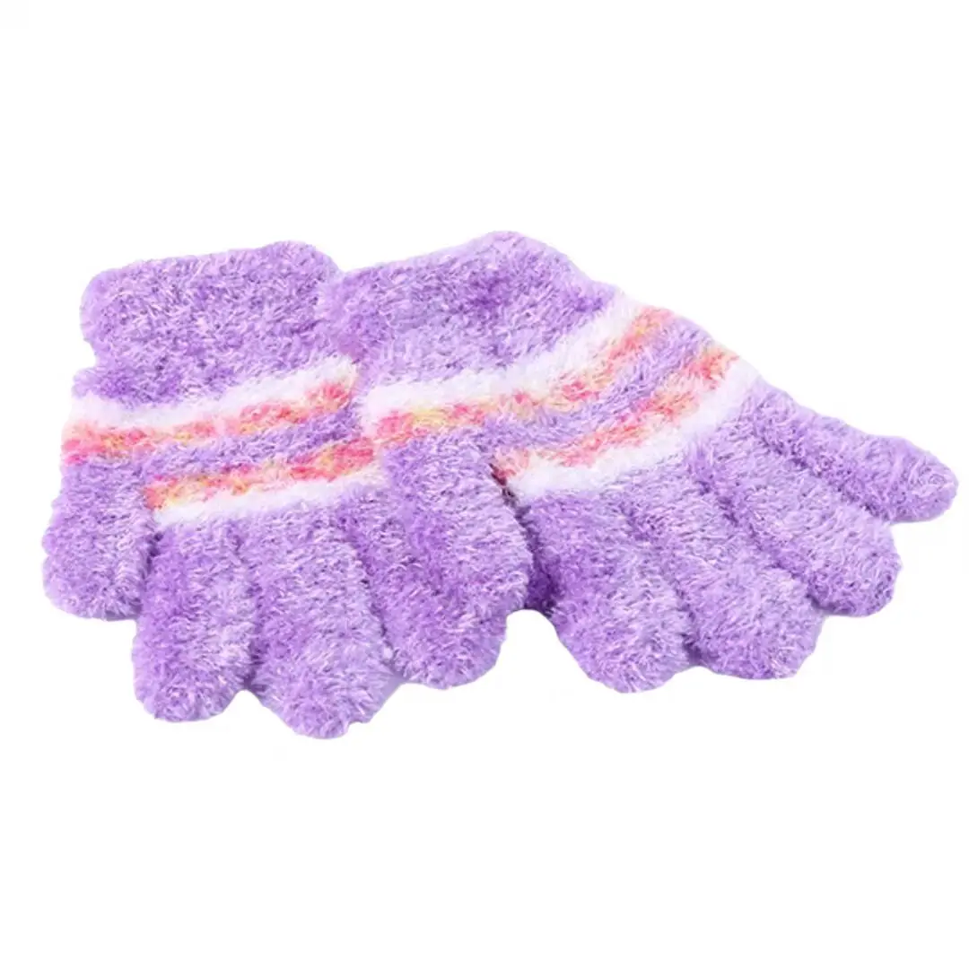 Factory direct five-finger knitted Feather Gloves & Mittens