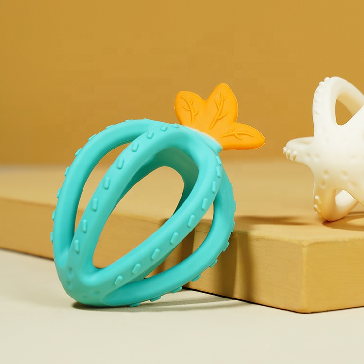 PH711832 Silicone Ball Pacifier Teething Food Grade Hot Selling Baby Fruit Shaped Teether Toys For Boys and Girls
