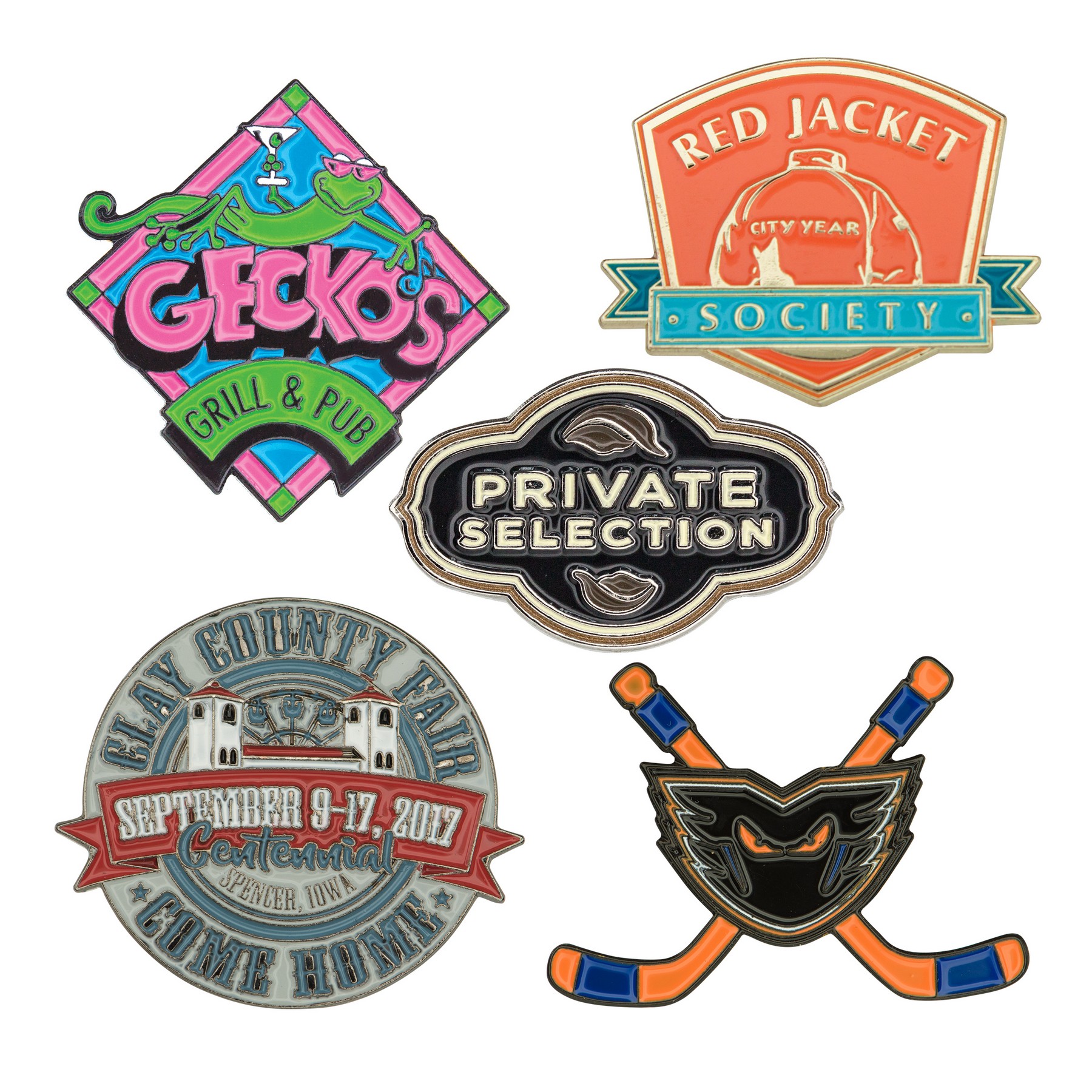 Promotional Custom Design and Shape Metal Embossed Soft Enamel Badge