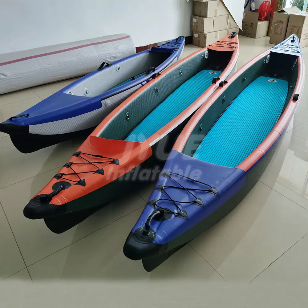 China Fishing Modular Sea Kayak 2 Person Factory Customized Drop Stitch Inflatable Kayak With Drain Hole