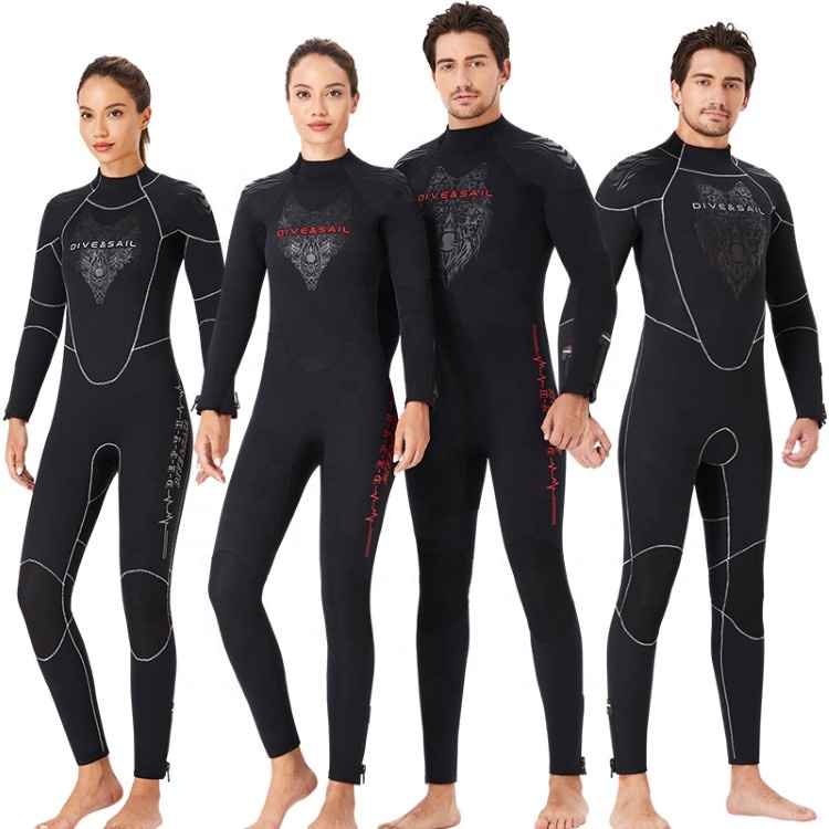 5 MM New Design High Quality Double Lining Plush Keep Warm Wrist and Ankle Zippers Neoprene Full Bodys Surf Wetsuit Diving Suit
