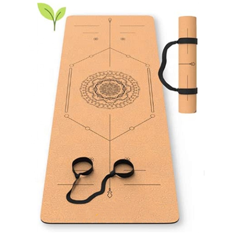 Custom Print Logo 100% Natural Rubber Cork Yoga Mats Extra Thick Eco Foldable Tpe Yoga Mat