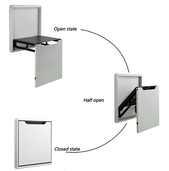JH-Mech Aluminum Alloy Wall-Mounted Invisible Shoe Changing Folding Stool Folding Chair Wall Mounted