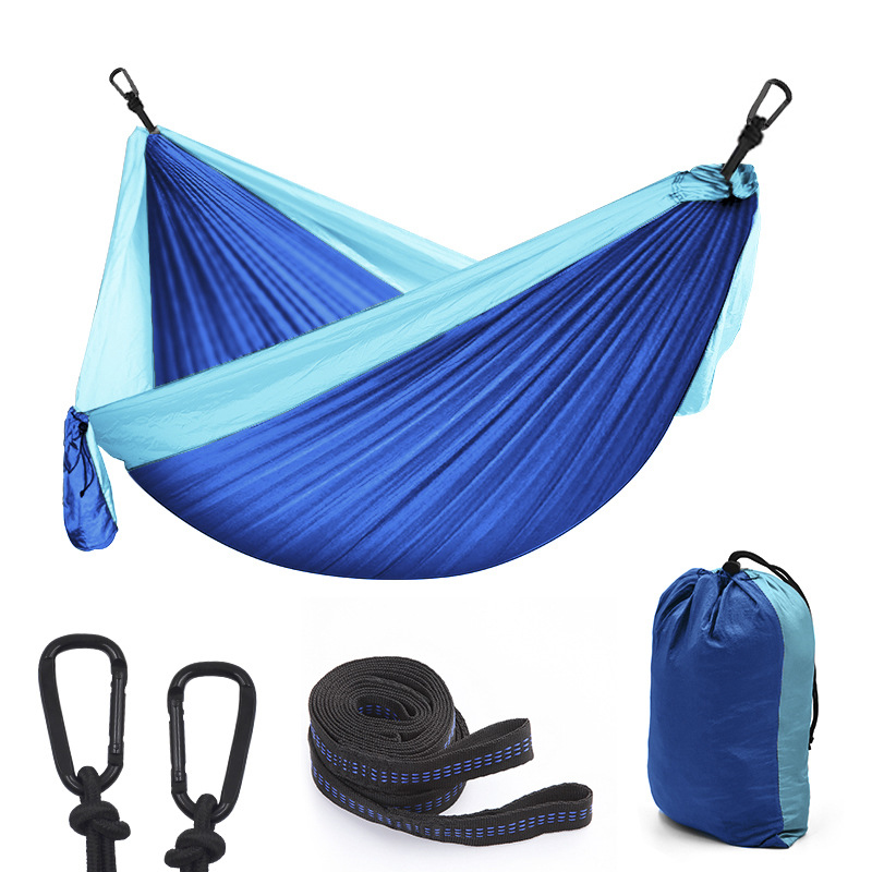 Wholesale Outdoor Travel Indoor Garden Portable Backpacking Single Parachute Camping Folding Nylon Hammock