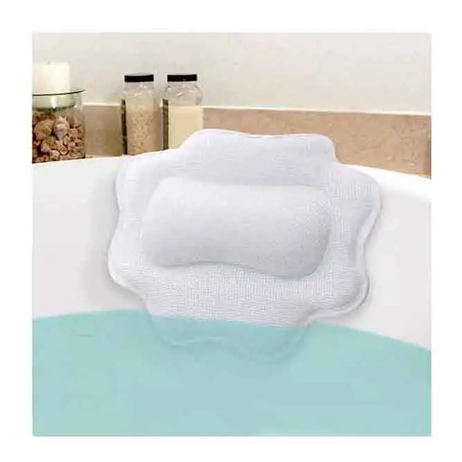 OEM Breathable Non-Slip 3D Air Mesh Bath Pillow for Tub Bathtub Neck Head Bathtub Spa Bath Pillow with 4 Strong Suction Cups