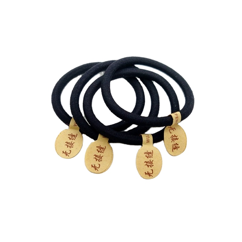 100pcs/set High elastic hair rope seamless thick hair ring black rubber band tied hair head rope