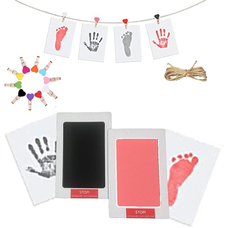 Amazon Hot Selling Baby Care Non-Toxic Baby Handprint Footprint Imprint Kit Baby Souvenirs Casting Newborn Footprint
