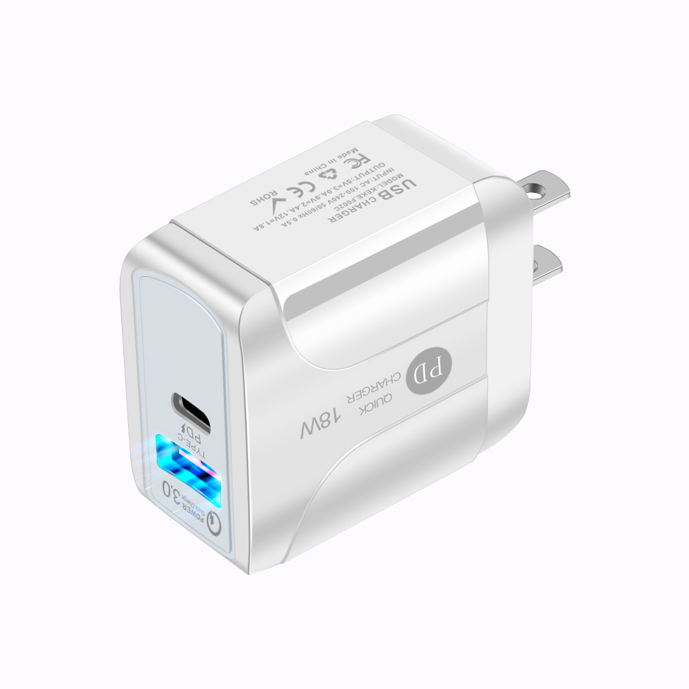 Dual USB Charger 18W Quick Charge QC3.0 Fast Phone Charger 2 Port Portable Wall Charger Adapter for Android Mobile Tablet