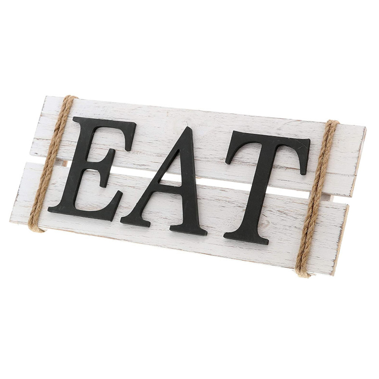 Eat Wood Wall Art Sign Rustic Primitive Farmhouse Country Home Wall Decor