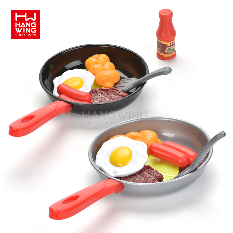 HW Kids Pretend Play Kitchen Cookware Play Food Toy Kitchen Accessories with Pots Pans Cutting Food Toy Learning Toys Gift