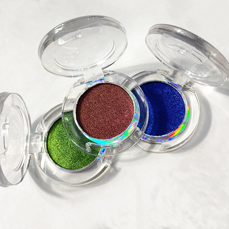 High quality custom logo eye makeup duochrome cosmetics chameleon pigment glitter pressed eyeshadow