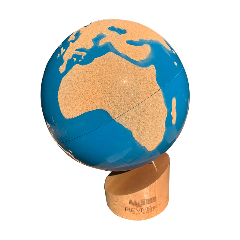 Customized color Teaching Aids Toys Sandpaper Globe Cultural Geography Materials Montessori Globe