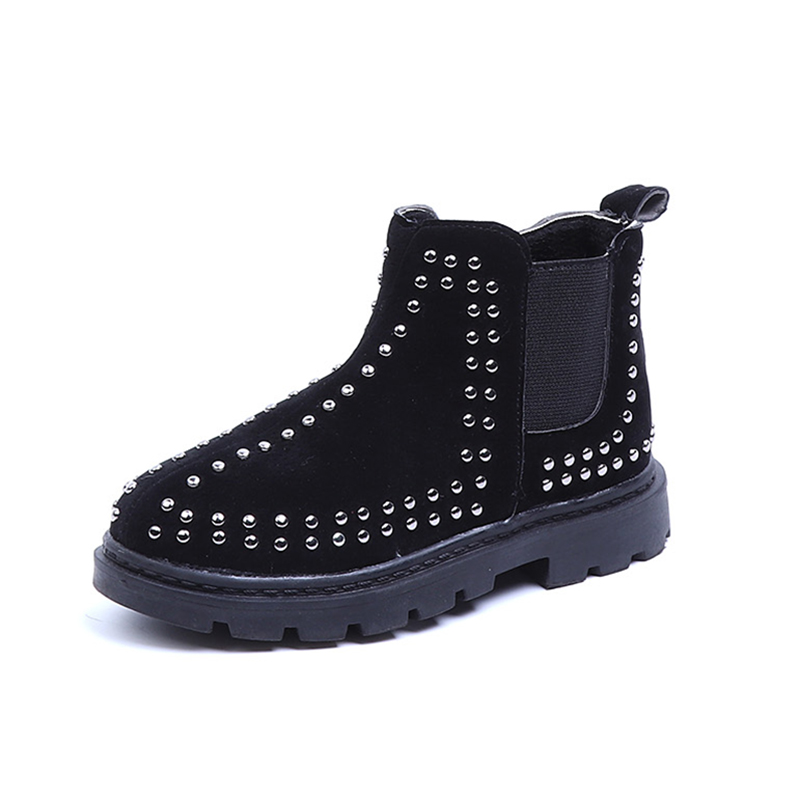 New Fashion Rivet Children's Boots boys' British Ankle leather boots girls' retro big boys' Martin boots