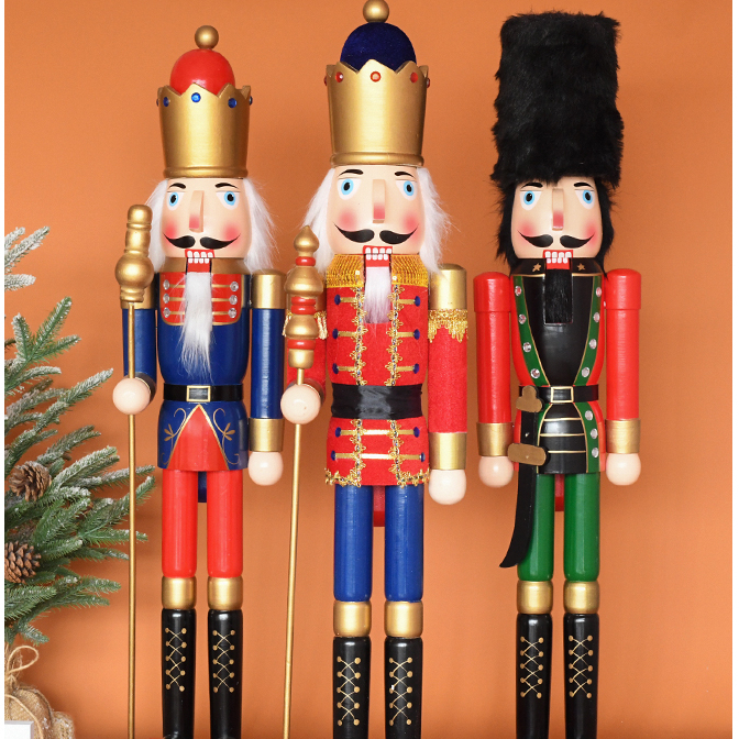 wholesale 90CM gaint wooden craft nutcracker for Christmas decoration