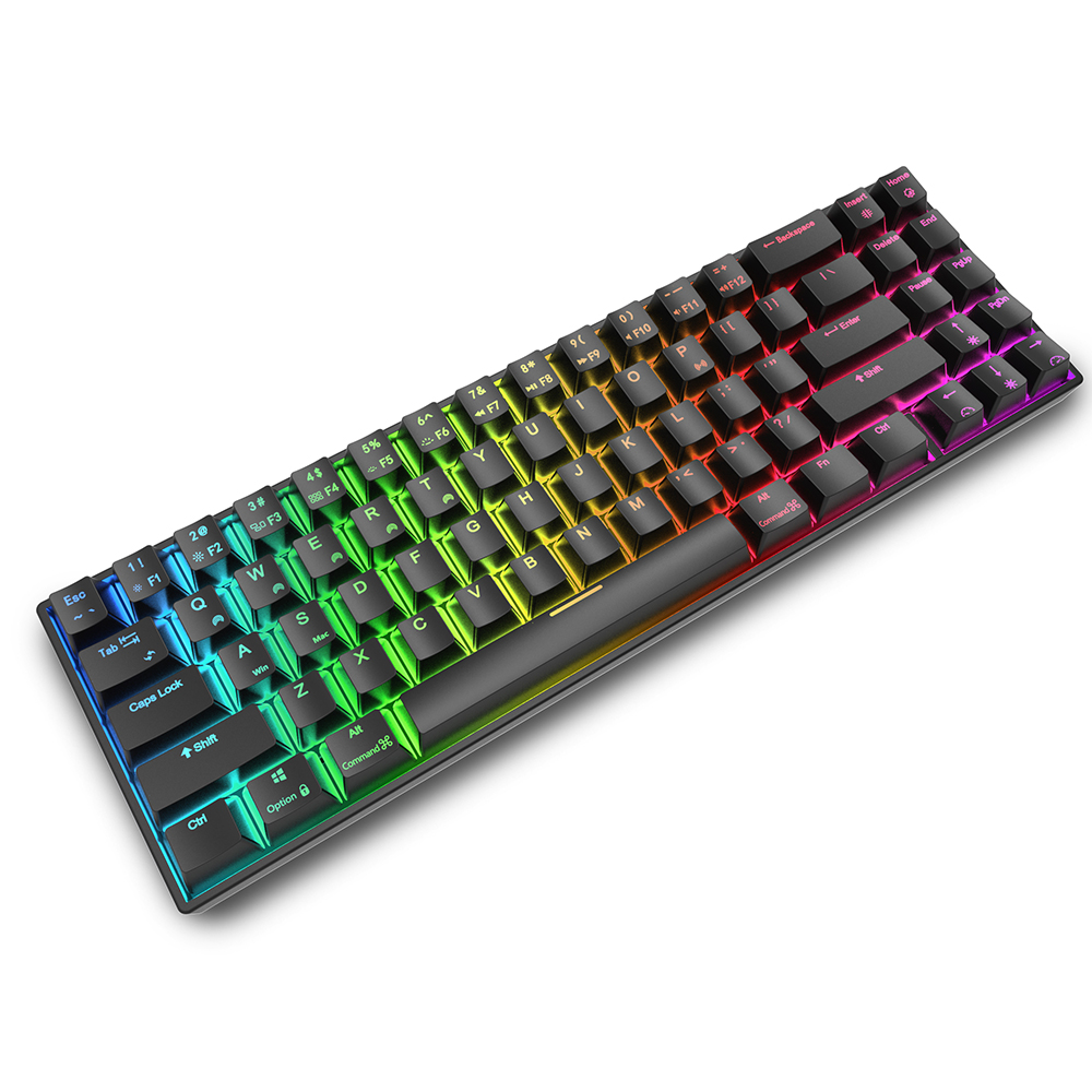 Клавиатура Smart9 71key с RGB подсветкой, Двухрежимная Беспроводная игровая клавиатура, профессиональная клавиатура для геймеров