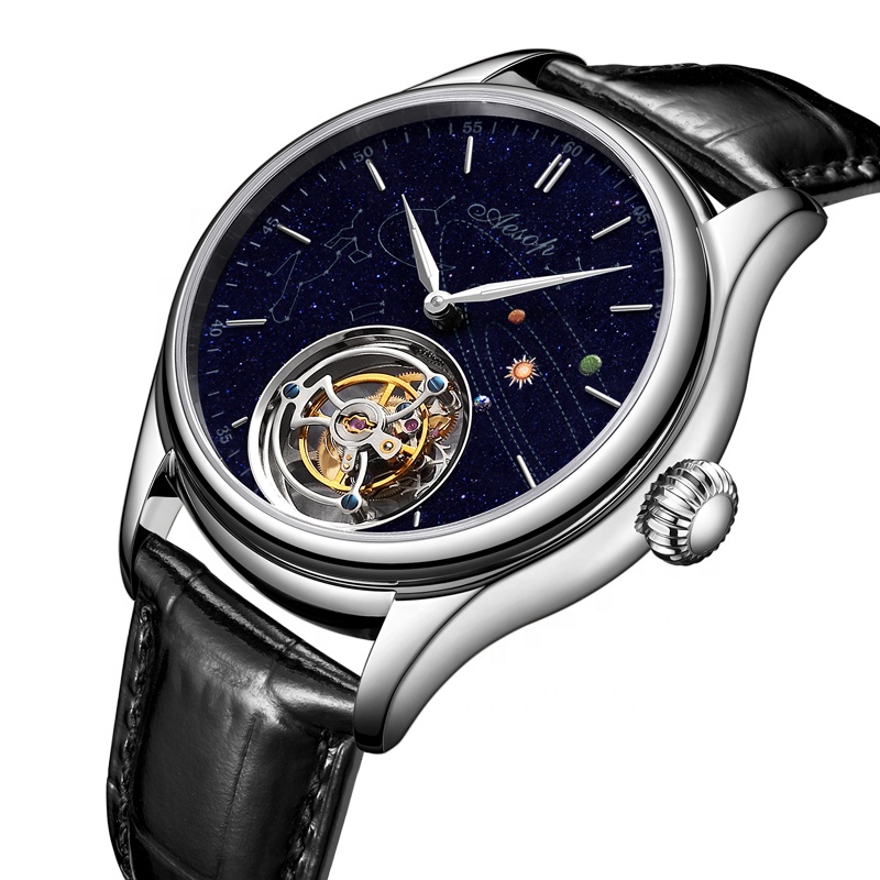 RTS Men's Mechanical Watch Flying Tourbillon Skeleton Watches for Men Wristwatch Man Male Clocks Mechanical Watch Luxury