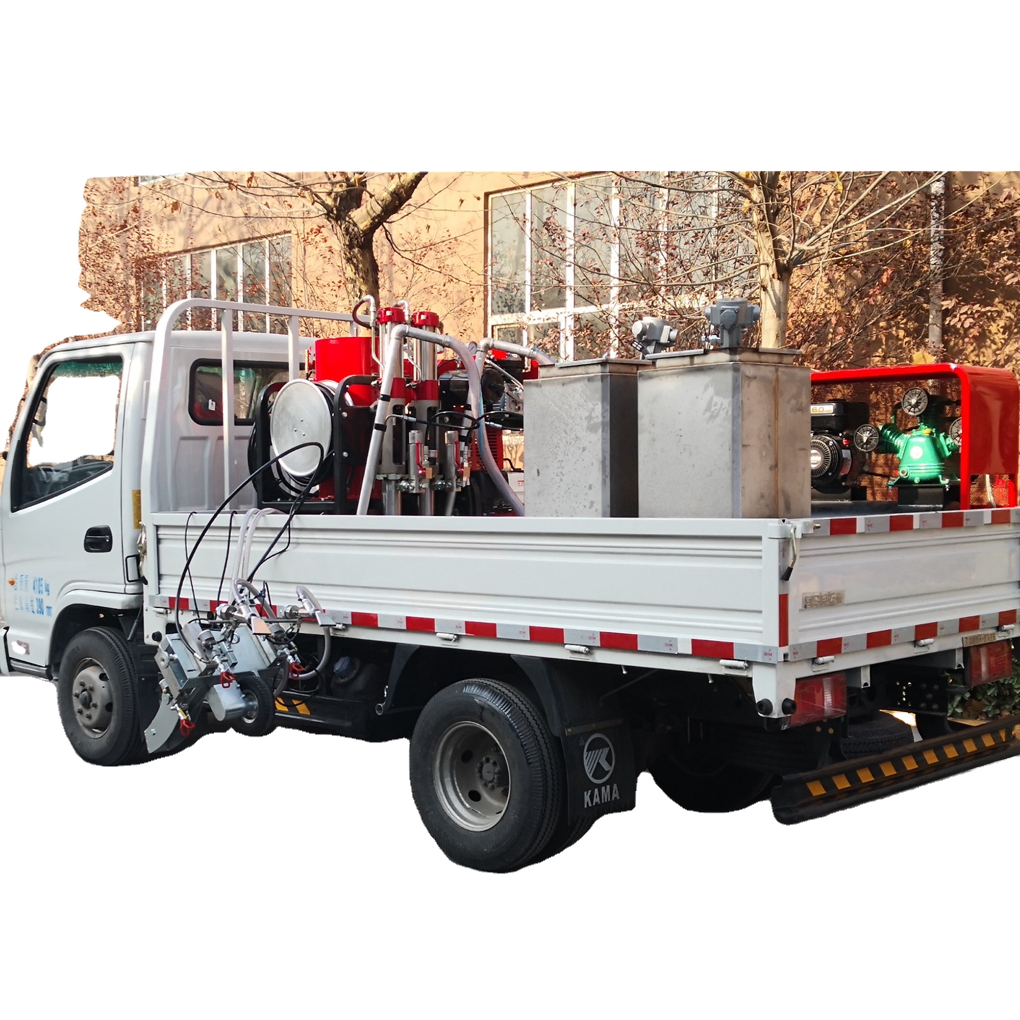 Vehicle Truck Mounted Cold Paint and Cold Plastic Spray Road Marking Machine