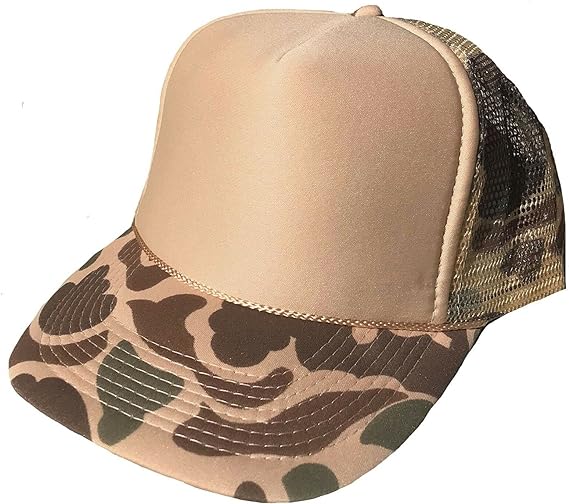 Customize Two Tone Camo Hunting Trucker Baseball Foam Mesh Hats Caps Summer Camouflage Cap for Outdoors Travel D107