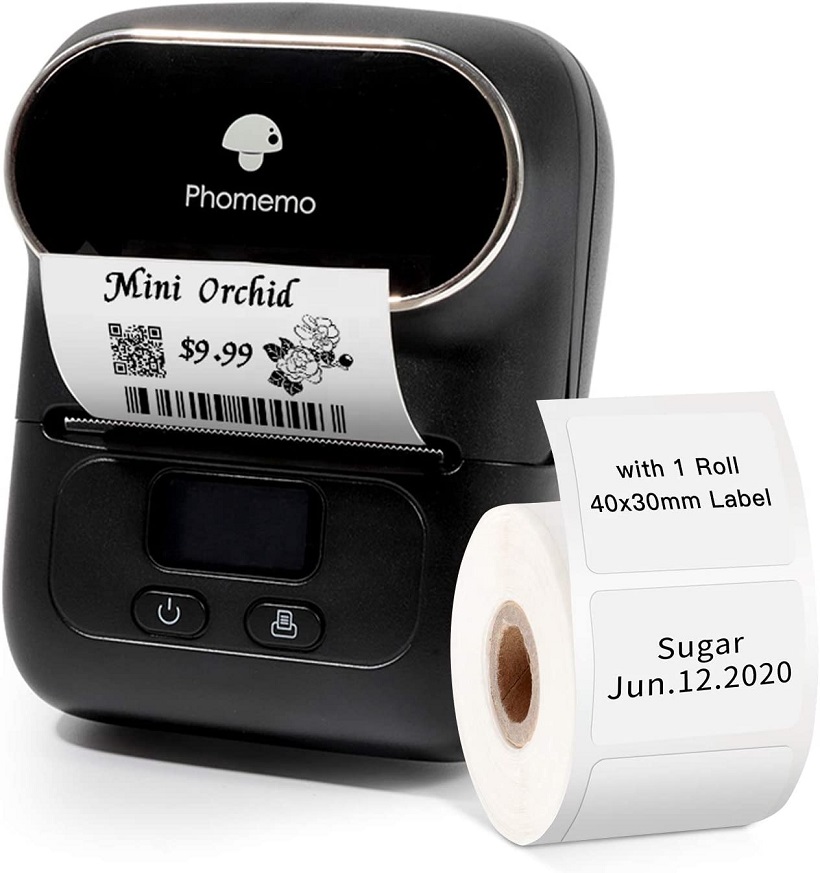 Портативный принтер Phomemo M110 для телефона, термонаклейка с синими зубьями, устройство для изготовления штрих-кодов для Android и IOS, квадратная клейкая печать