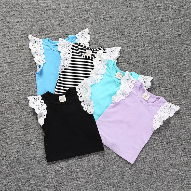 B10939A child girl summer cotton t-shirts OEM t shirts