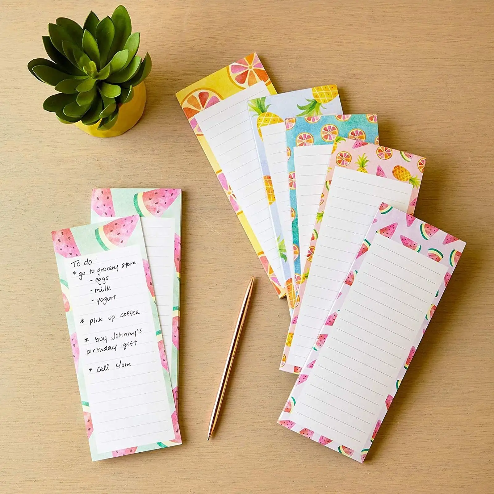 Magnetic Shopping List Pad Memos Fruit Design Fridge To Do List Note Pad Grocery Magnetic List